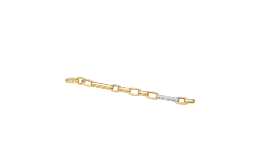 Large links pave diamond bracelet