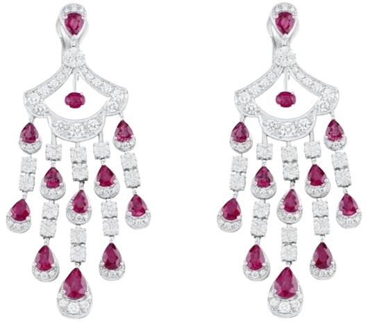 Ruby & Diamond Drop Earrings