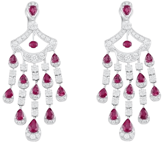 Ruby & Diamond Drop Earrings