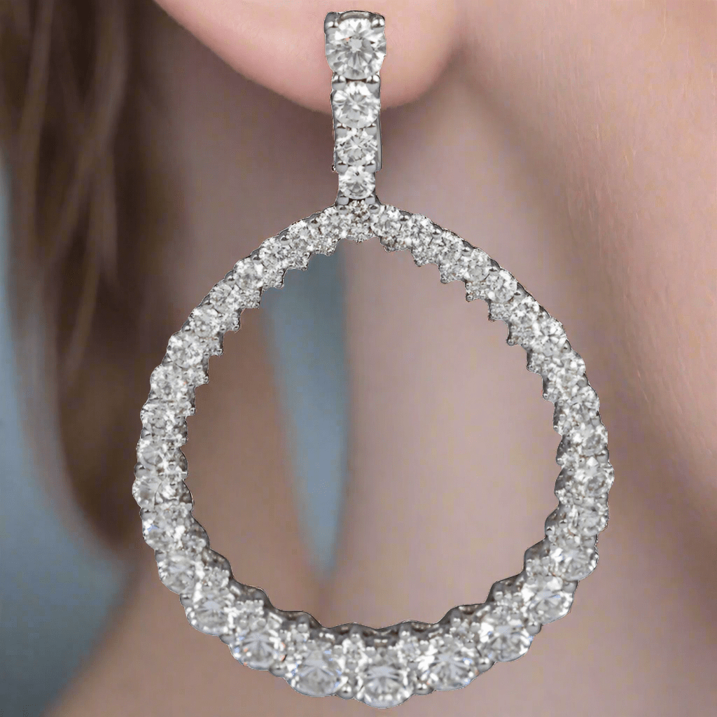 White Diamond Front Hoops earrings