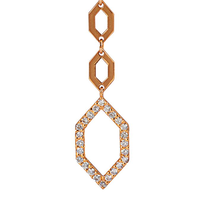 Rose Gold and Diamond long Earrings