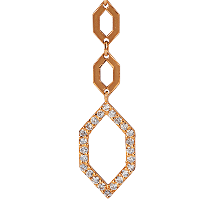 Rose Gold and Diamond long Earrings
