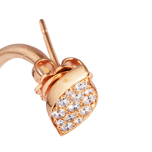Rose Gold and Diamond leaf Hoops