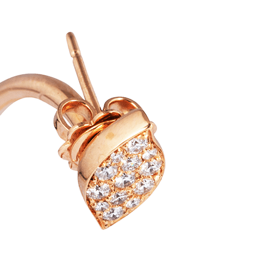 Rose Gold and Diamond leaf Hoops