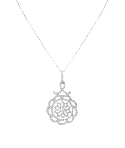 Filigree flower diamond pendant chain