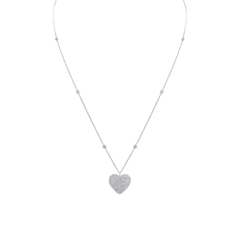 Heart Diamond Pendant with Diamond Chain