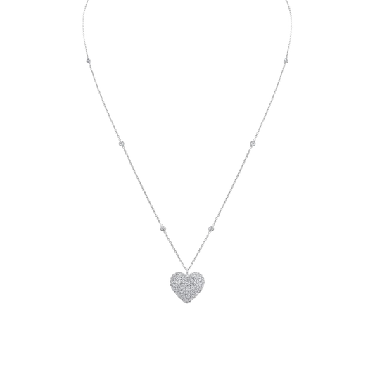 Heart Diamond Pendant with Diamond Chain
