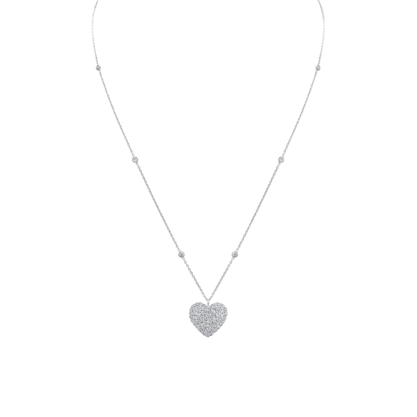 Heart Diamond Pendant with Diamond Chain