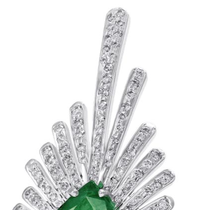 Emerald and Diamond Starburst Ring