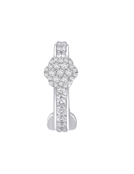 White diamond flower ear cuff