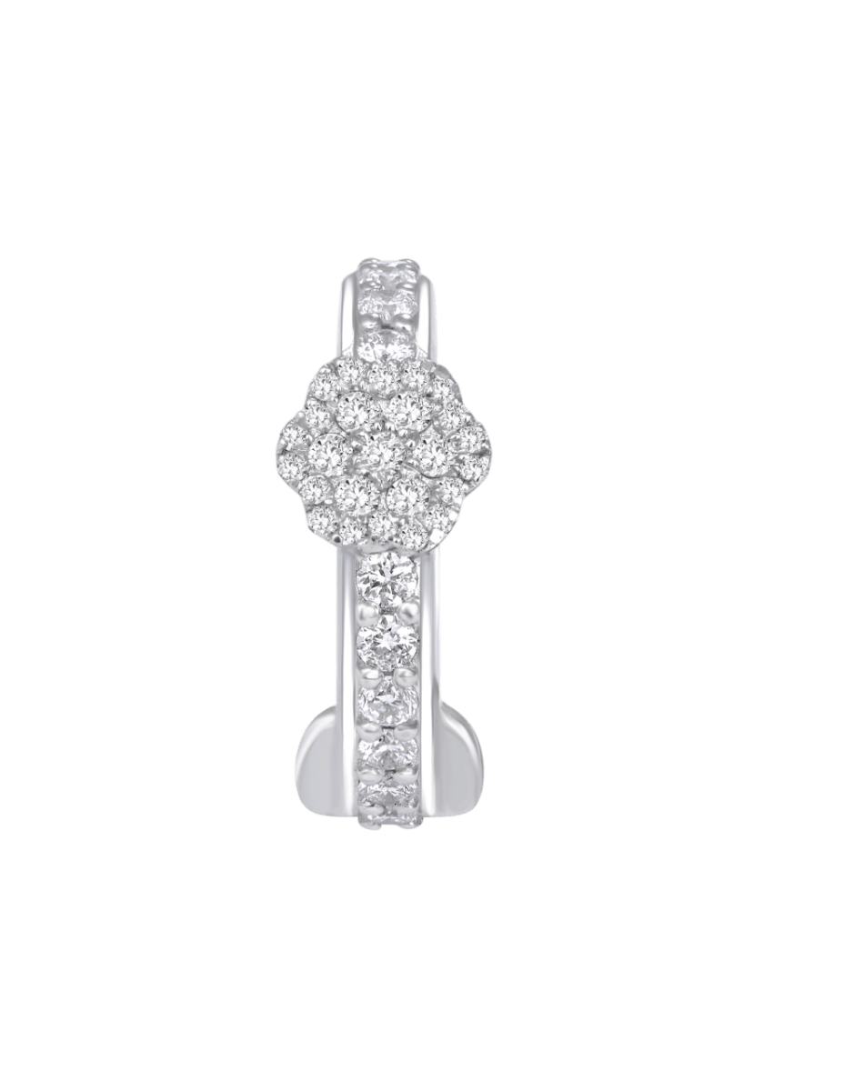White diamond flower ear cuff