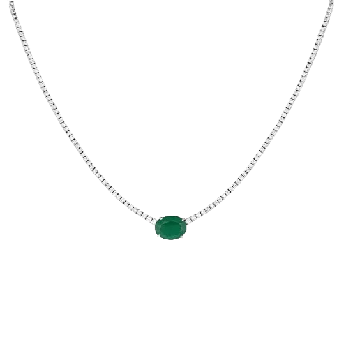 Emerald and diamond Riviera necklace