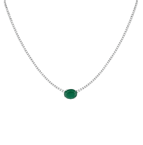 Emerald and diamond Riviera necklace