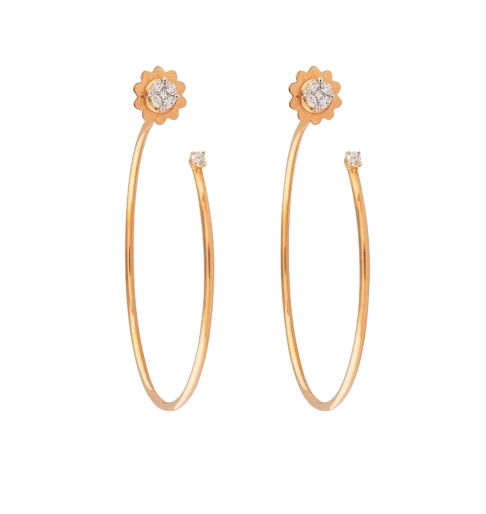 Rose Gold Diamond Earring Hoops