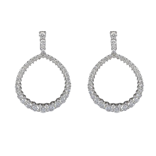 White Diamond Front Hoops earrings