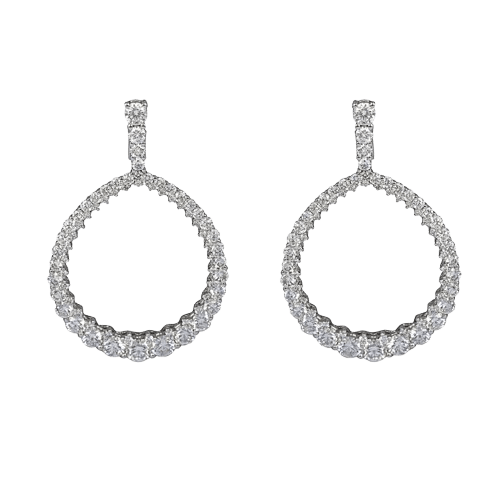 White Diamond Front Hoops earrings
