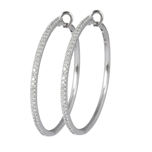 Pave diamond hoops