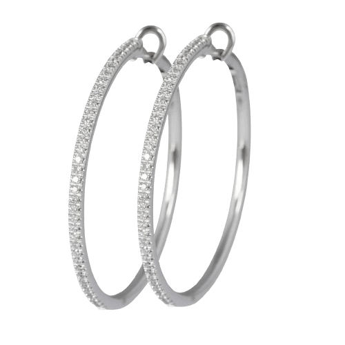 Pave diamond hoops