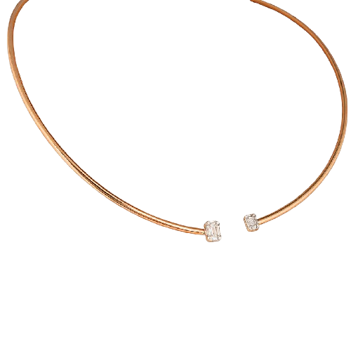 Exceptional handcrafted rose gold and diamond neckpiece
