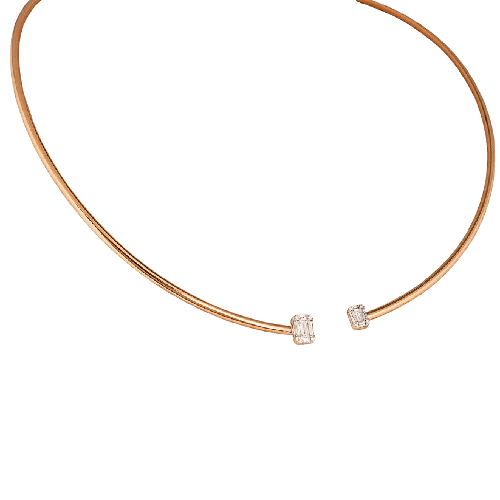 Exceptional handcrafted rose gold and diamond neckpiece
