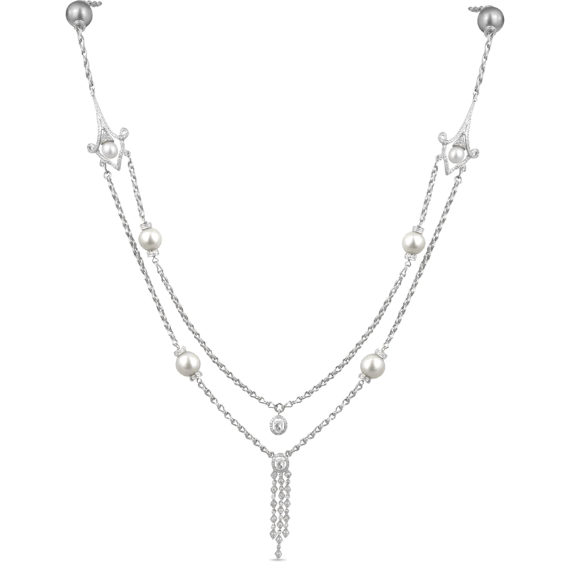 Important South sea pearls and diamond necklace