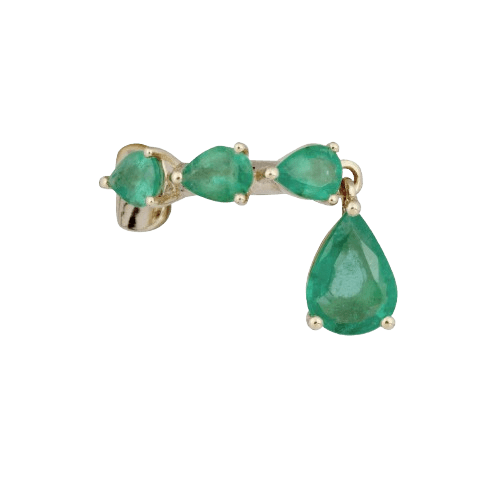 Emerald Drop Ear Cuff