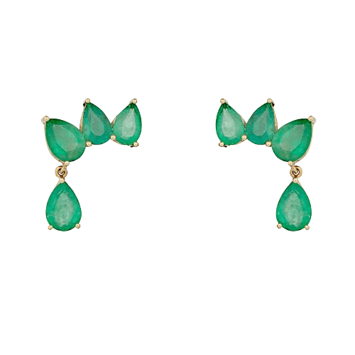New Emerald Drop Earring Stud
