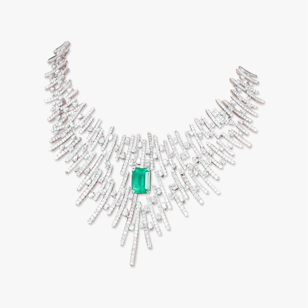 Columbian Emerald and Diamond Important necklace