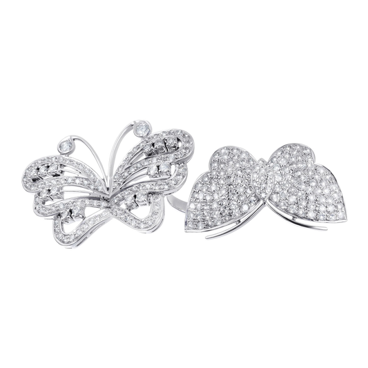 Diamond Butterfly Pave Ring