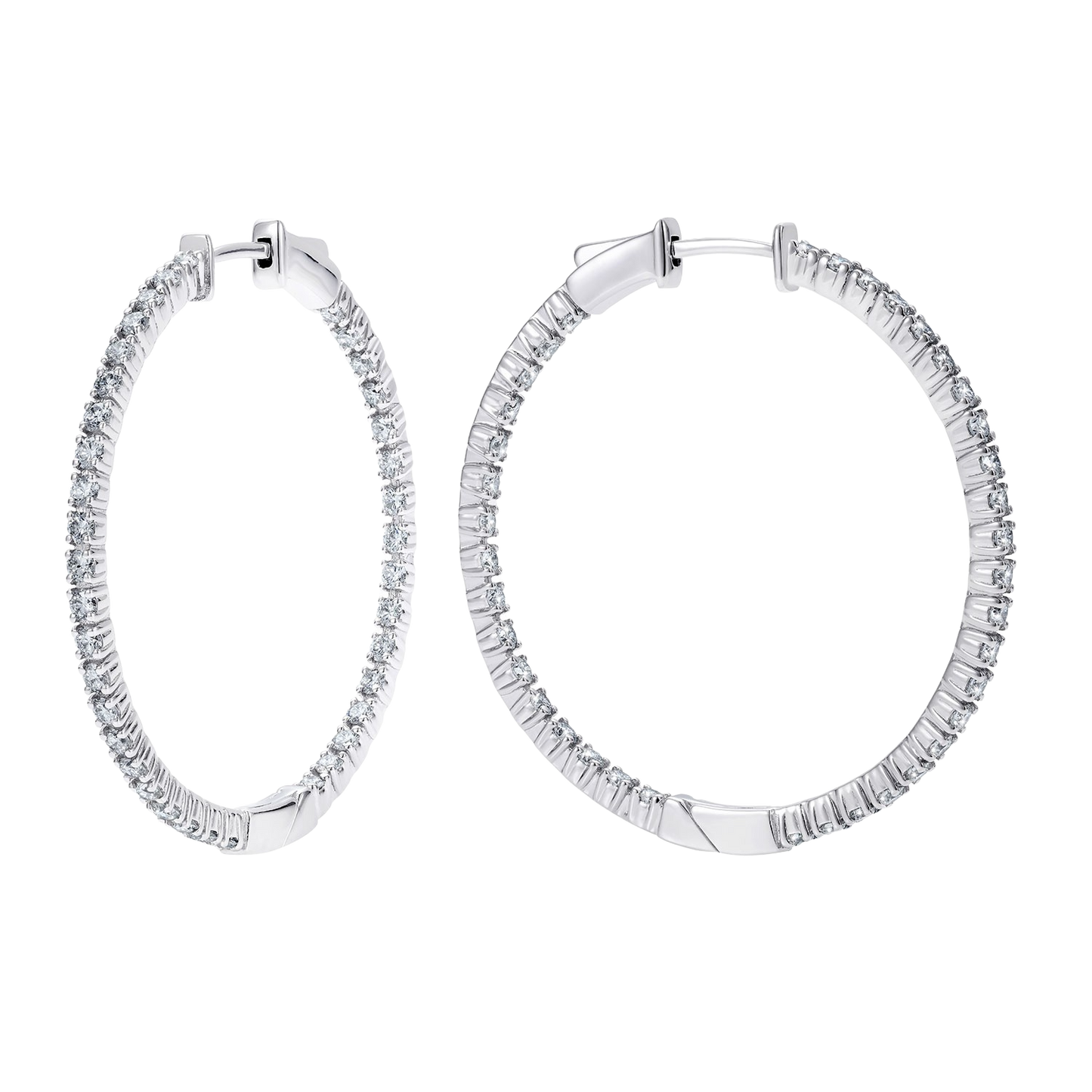 Full diamond hoop earrings