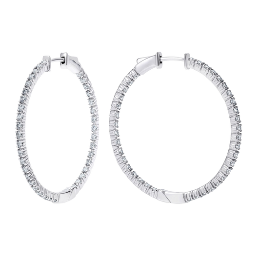 Full diamond hoop earrings