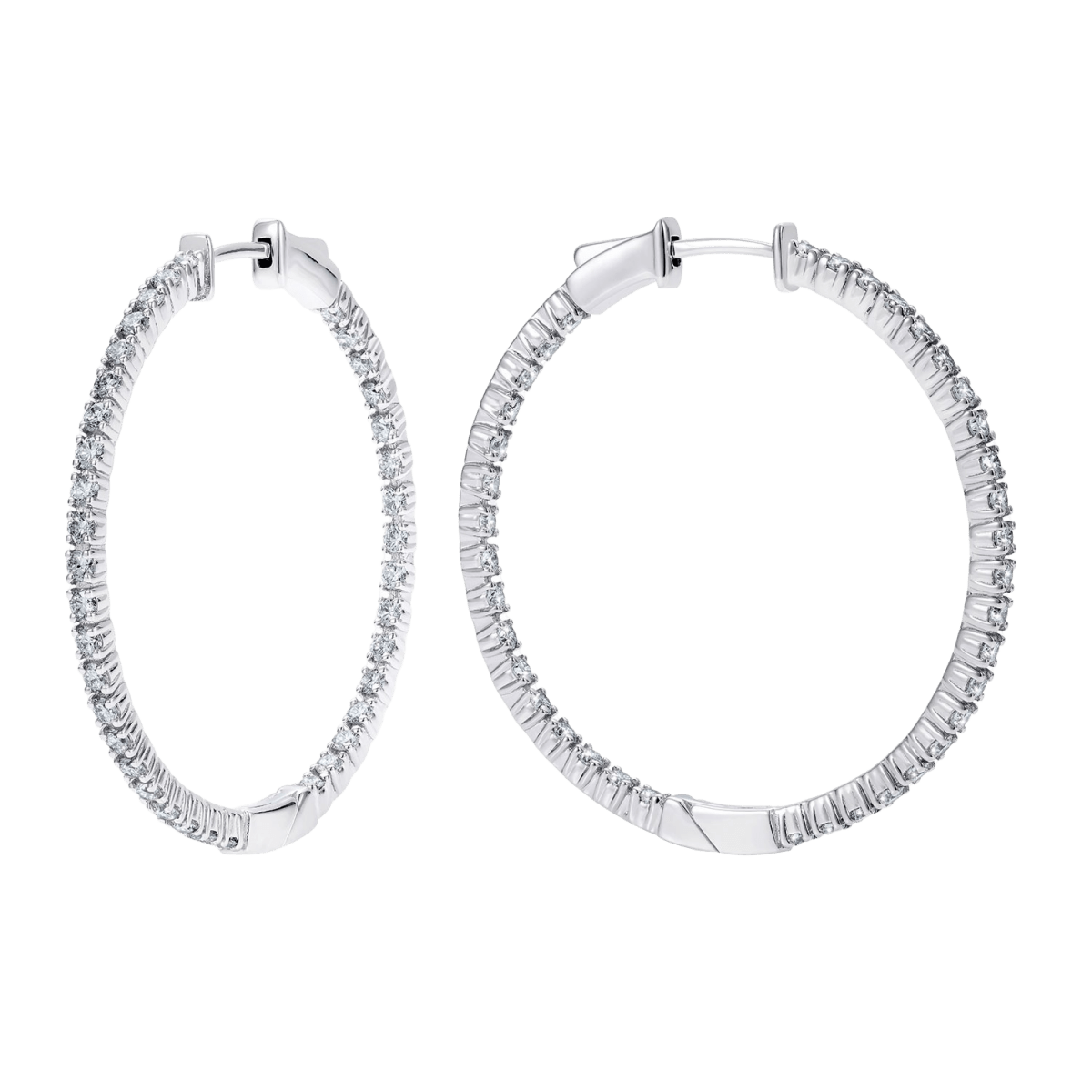 Full diamond hoop earrings