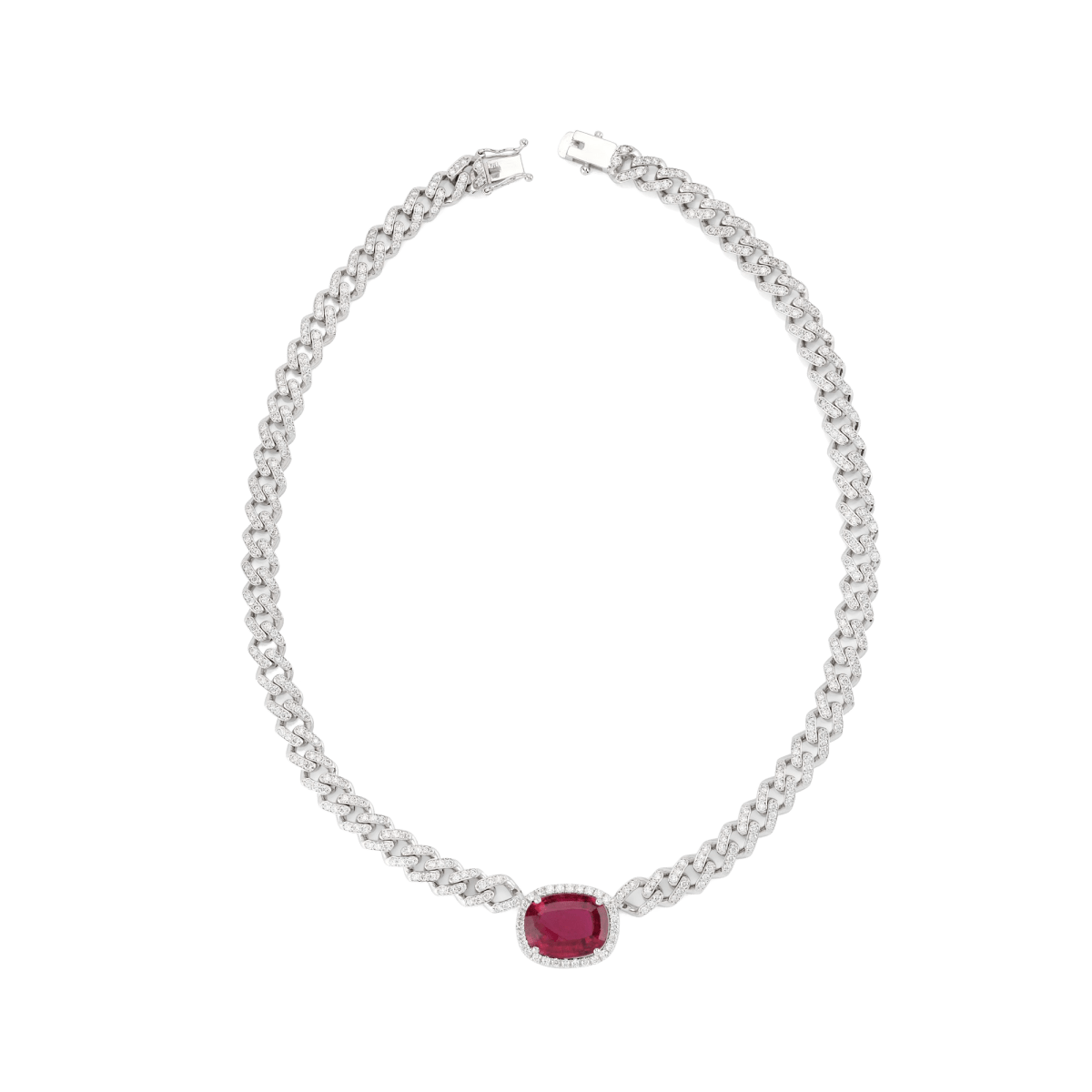 Tourmailne and diamond pave Necklace