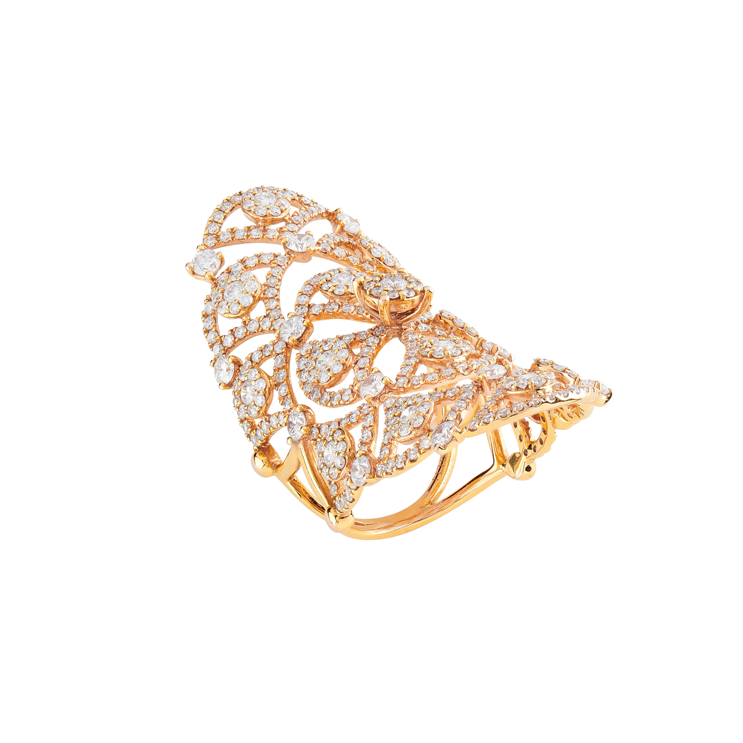 Rose Gold & Diamond  lattice Ring
