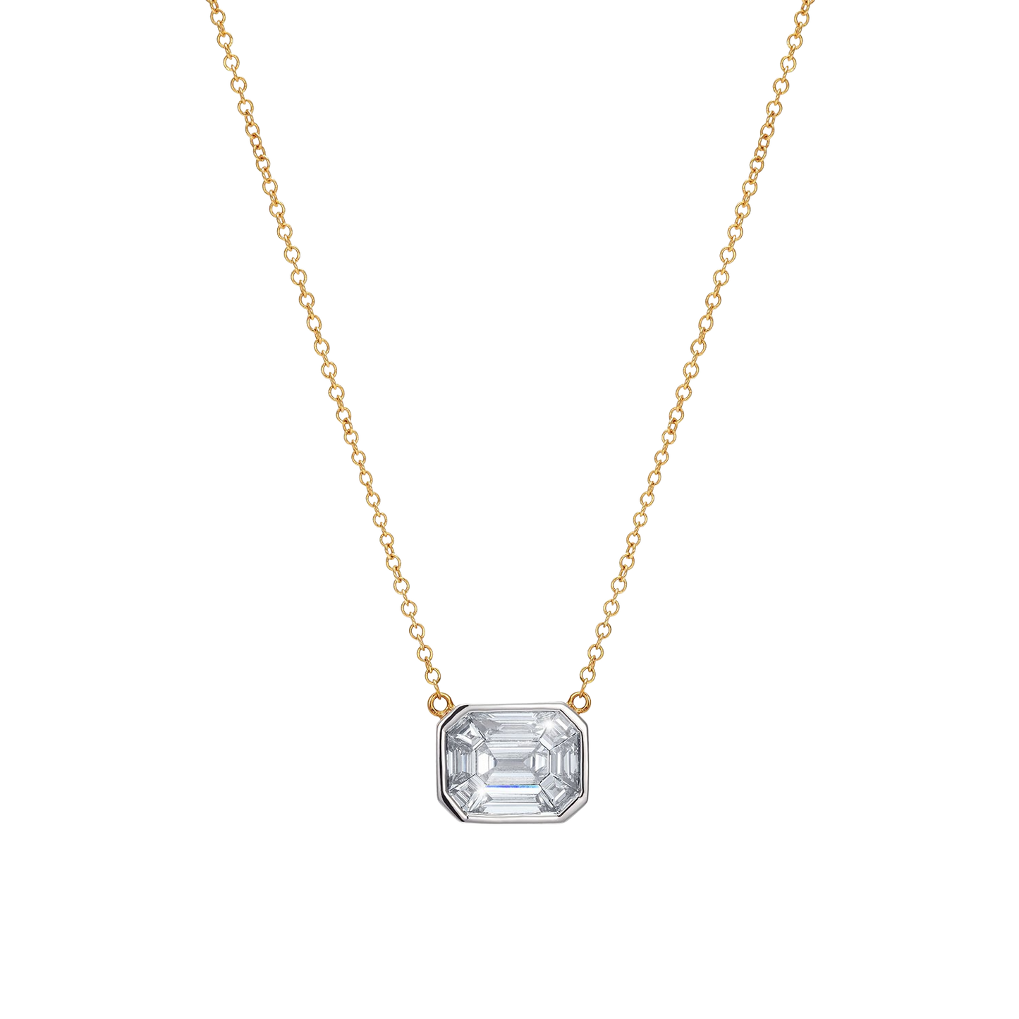Illusion set diamond pendant