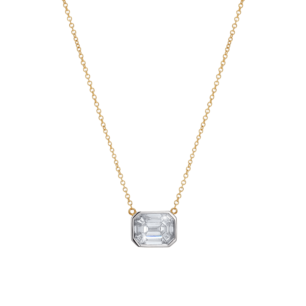 Illusion set diamond pendant