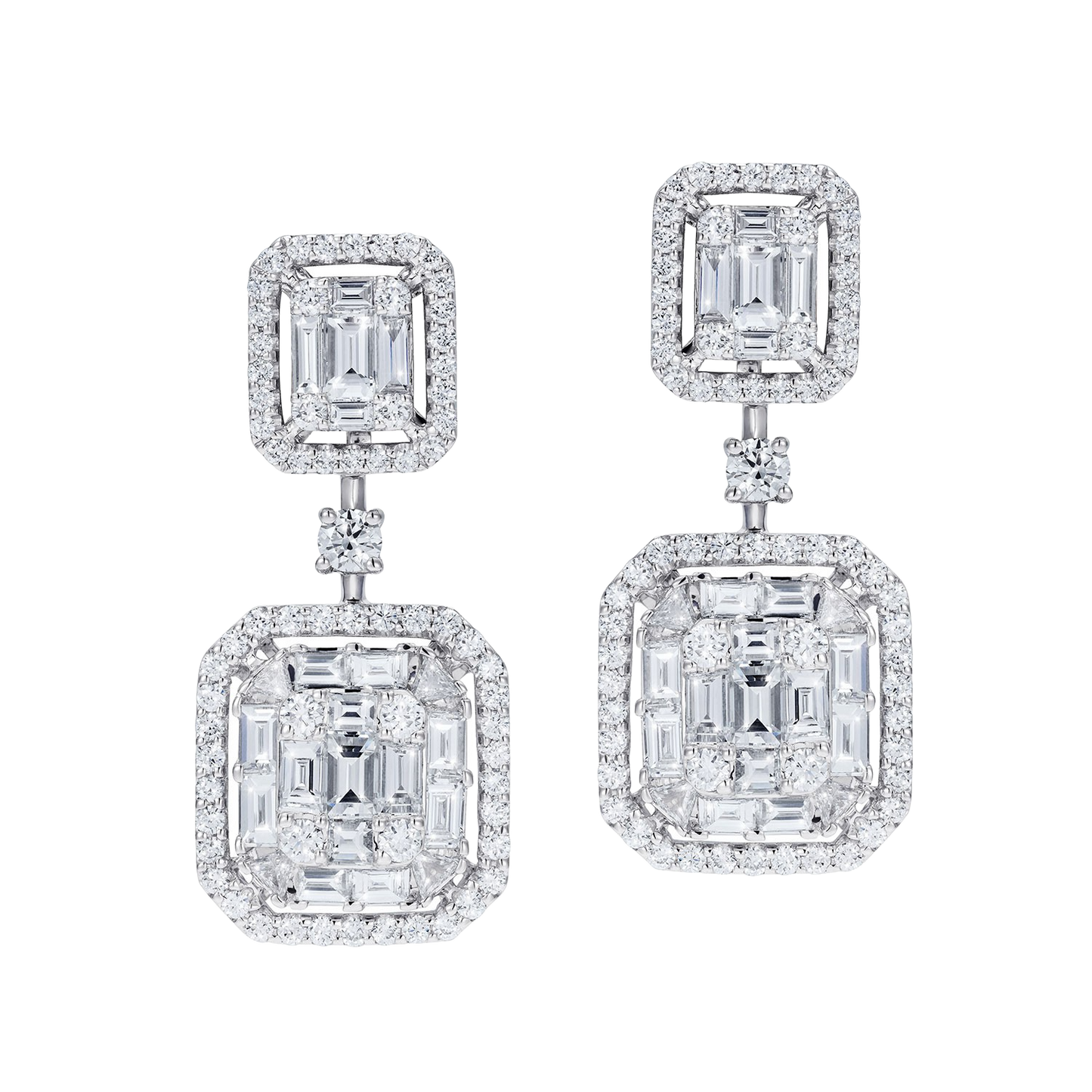 Invisible Twin Set Diamond Earrings
