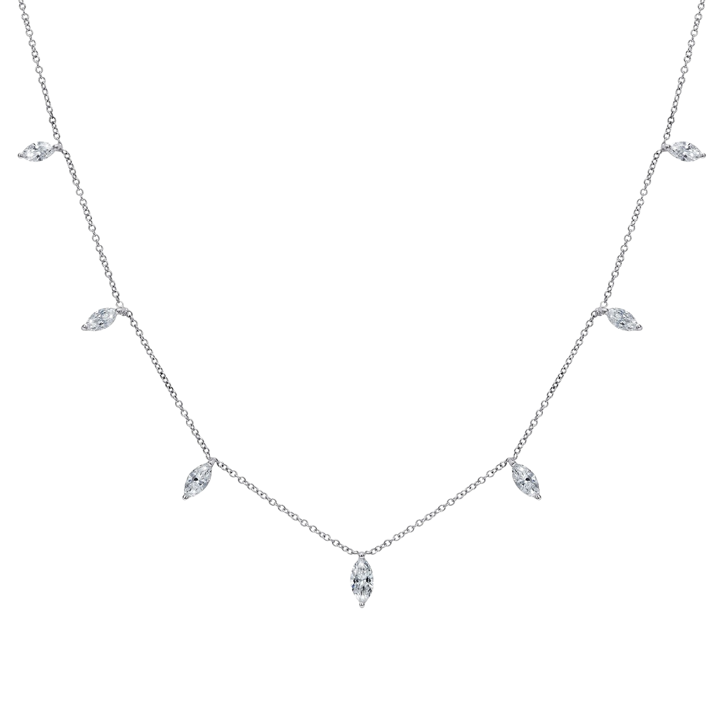 Five Marquise Chain Necklace