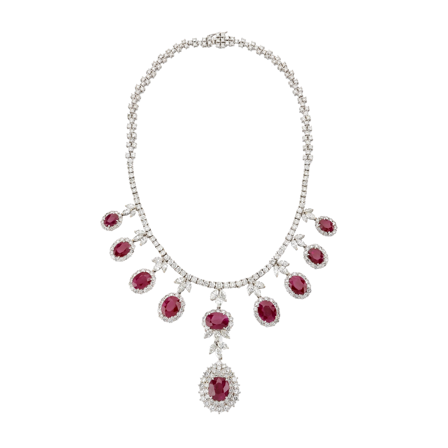 Burmese Ruby and Diamond Important Necklace