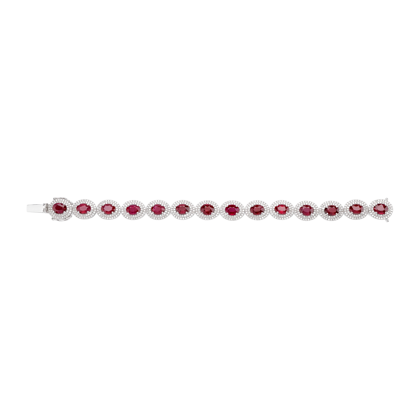Ruby & Diamond Halo Bracelet