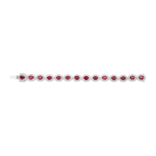Ruby & Diamond Halo Bracelet