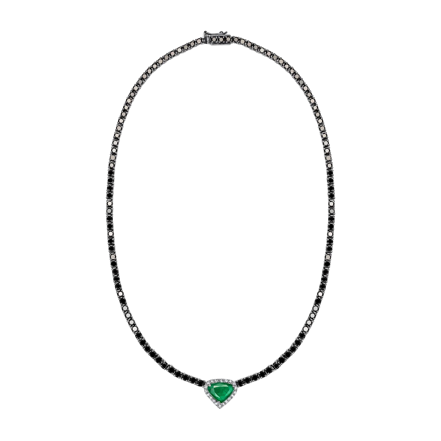 Black Diamond & Green Heart Pendant
