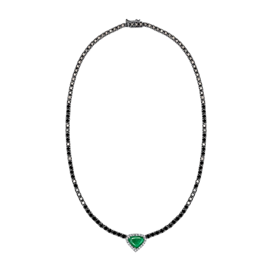 Black Diamond & Green Heart Pendant