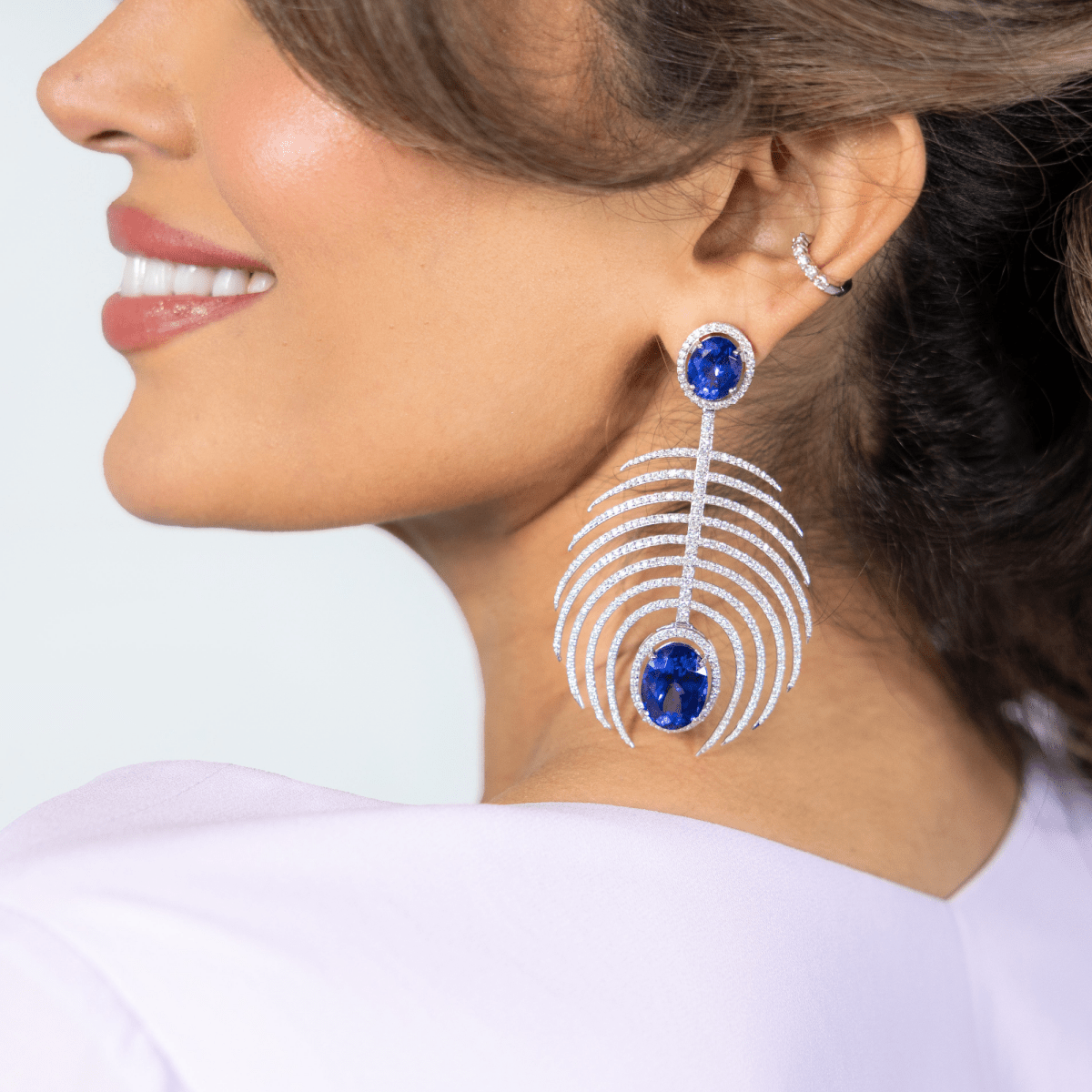 The New Tanzanite and diamond palm tree earrings
