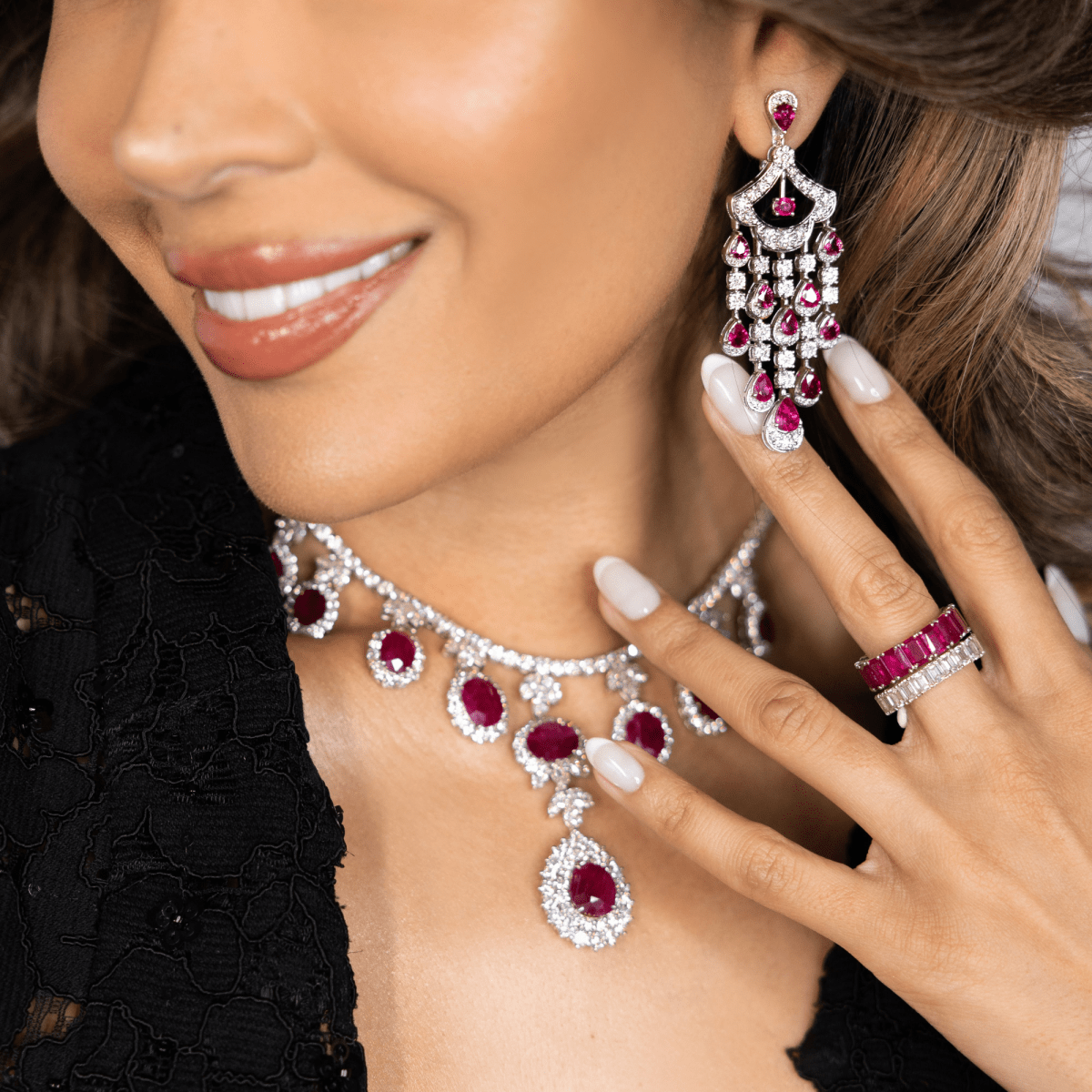 Burmese Ruby and Diamond Important Necklace