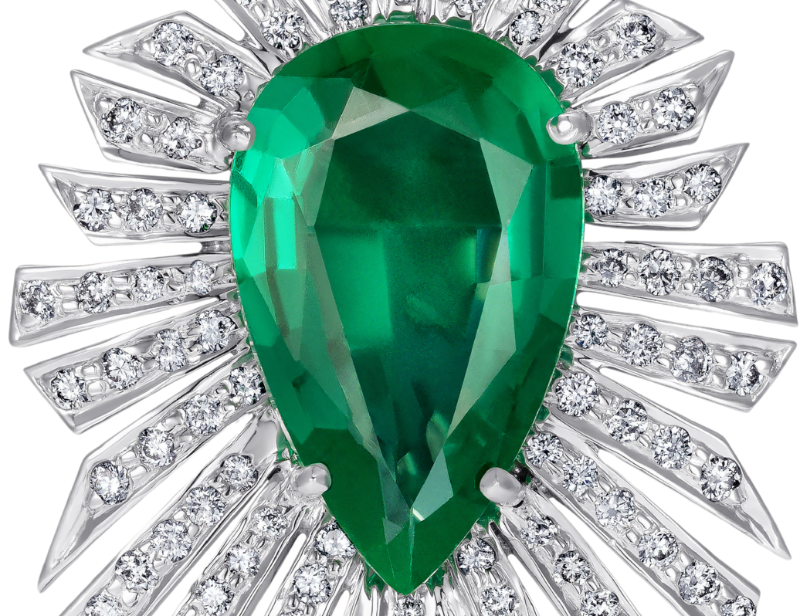 Emerald & Diamond Starburst Earrings
