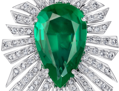 Emerald & Diamond Starburst Earrings