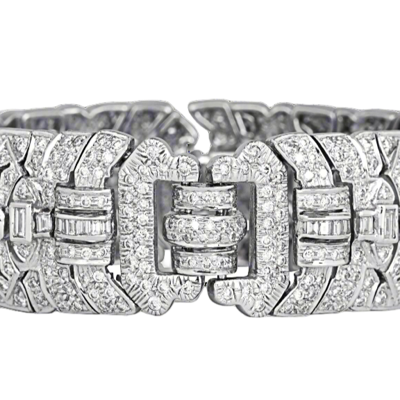 Diamond bracelet on a white background