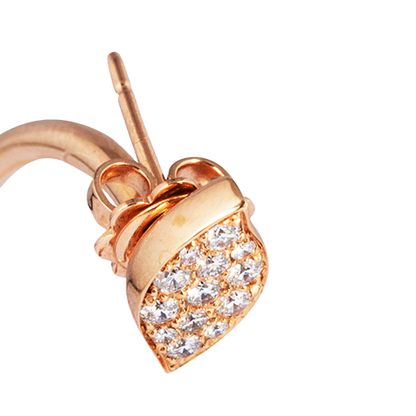 Rose Gold and Diamond  leaf Hoops