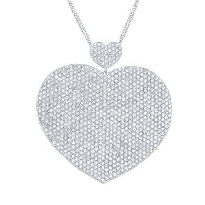 Grand large pave set diamond pendant on diamond chain